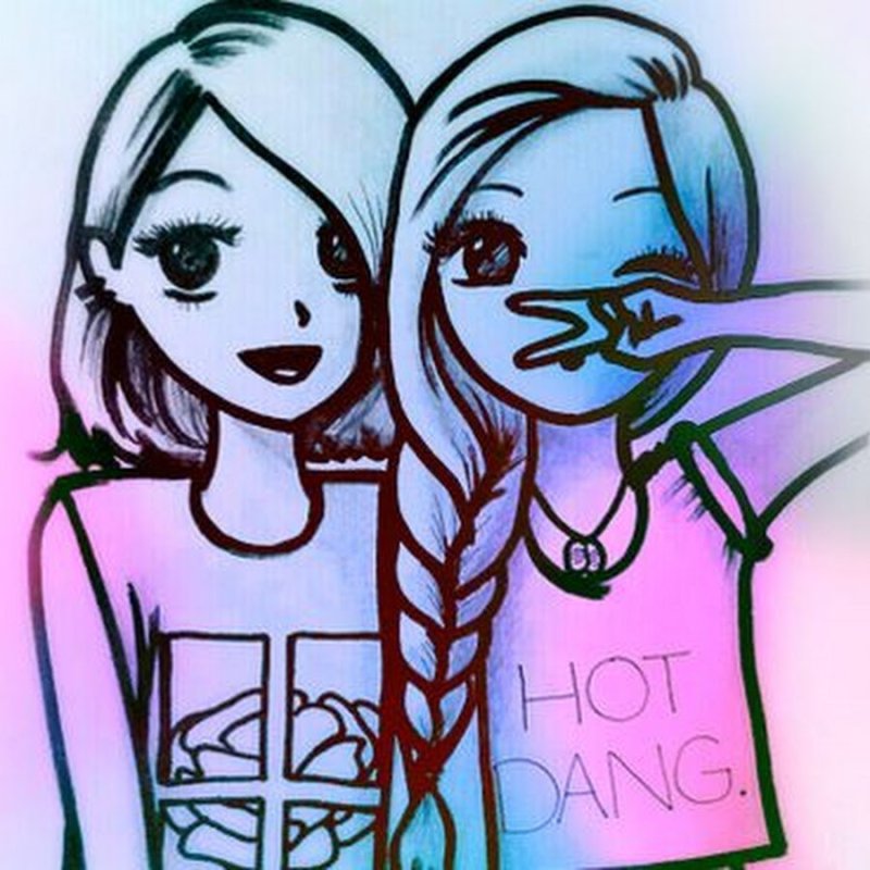 Рисунки для срисовки три подруги