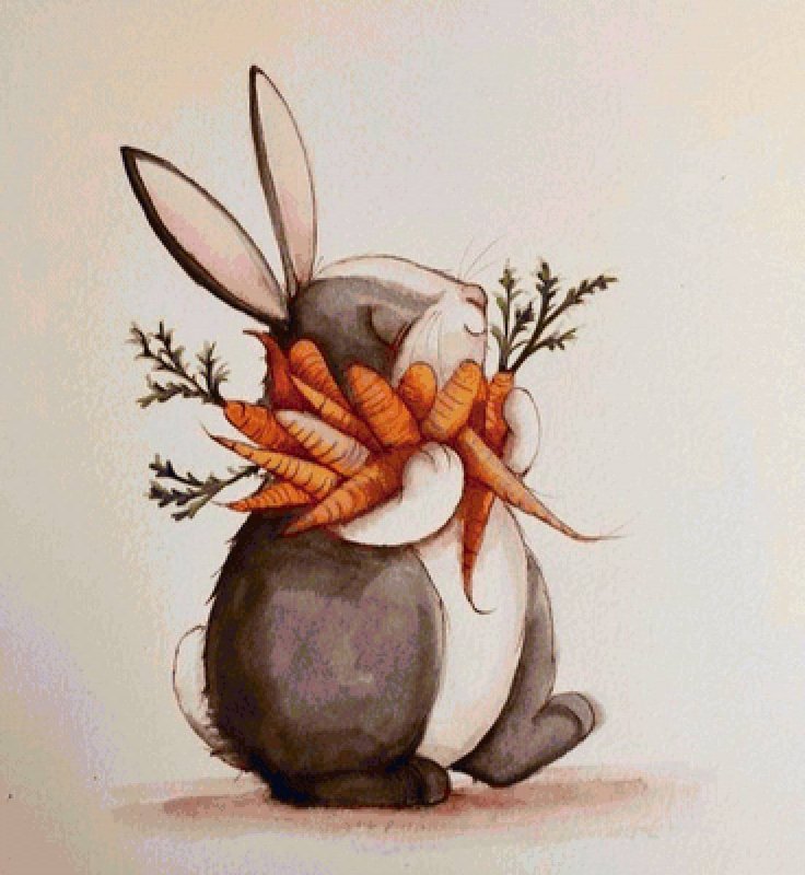 Рисунок кролика в полёте