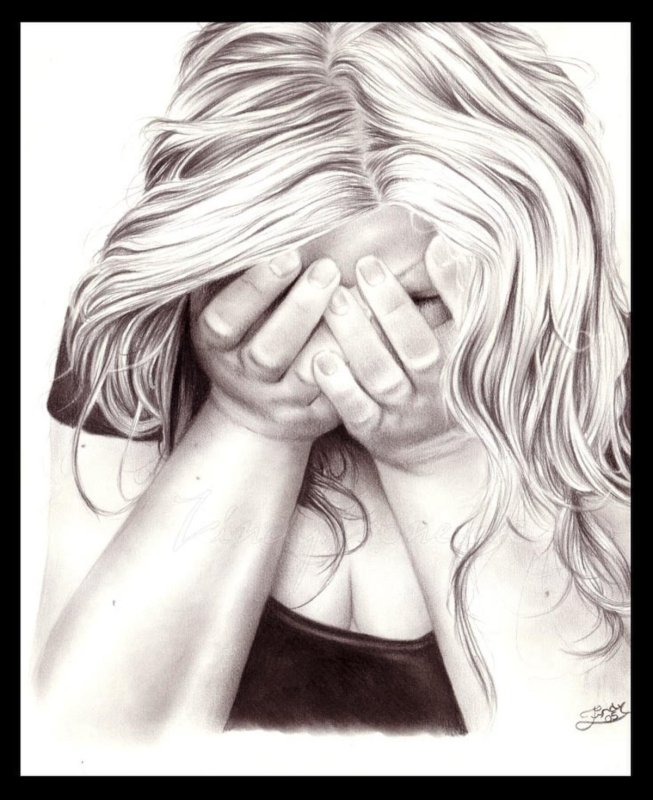 Девушка со спины рисунок