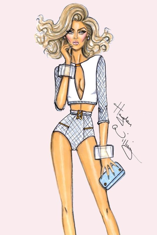 Современная девушка рисунок