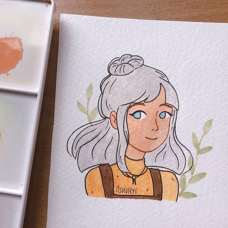 Рисунки девушек карандашом в стиле арт