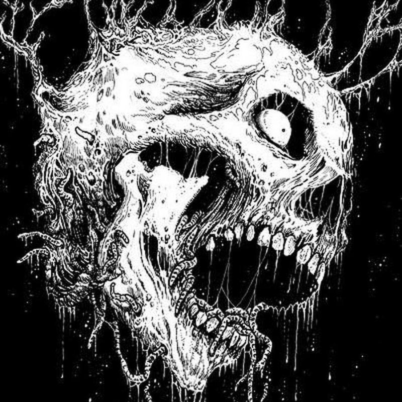 Тату череп с надписью