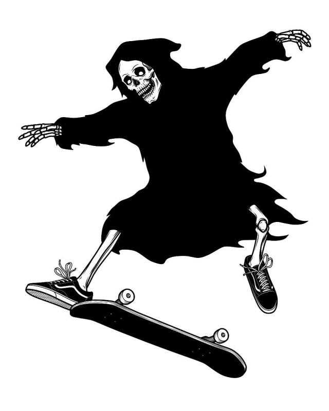 Тату череп с розой в зубах