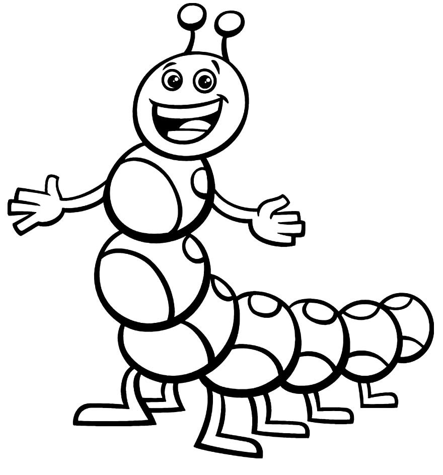 Гусеница раскраска для детей