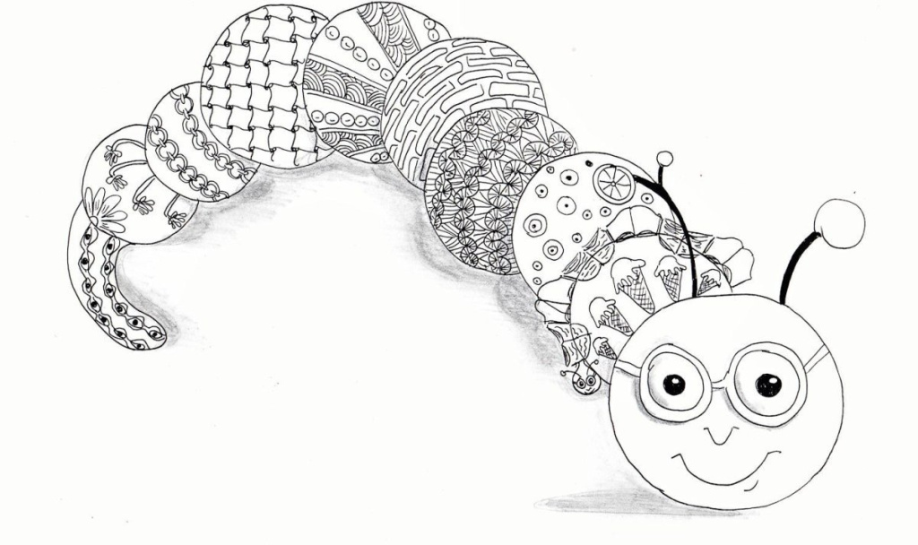 Гусеница для срисовки