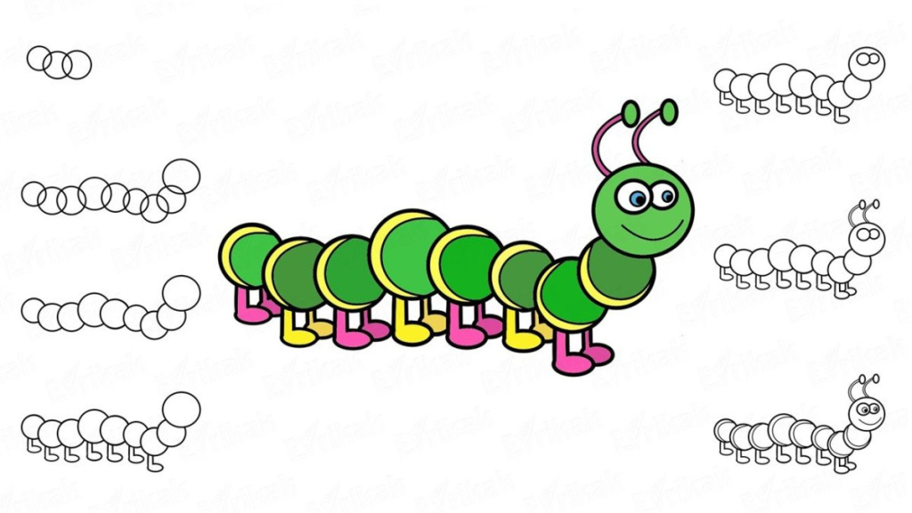 Гусеница для срисовки66