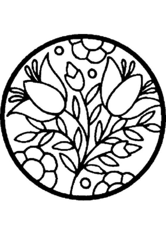 Орнамент в круге растительный легкий