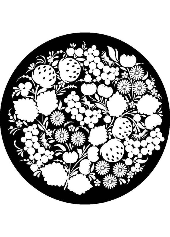 Хохлома в круге раскраска