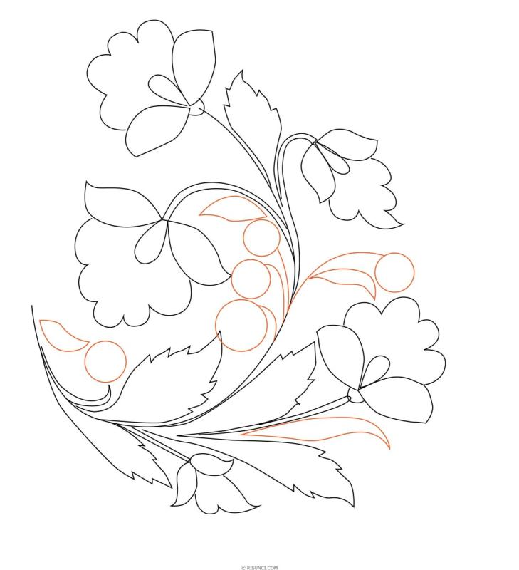 Раскраска хохлома тарелка79