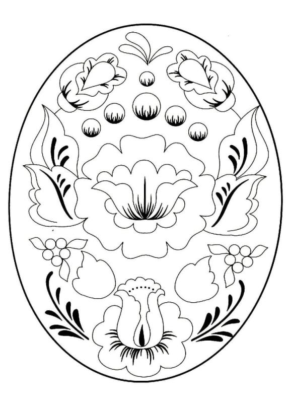 Жостовская роспись раскраска для детей