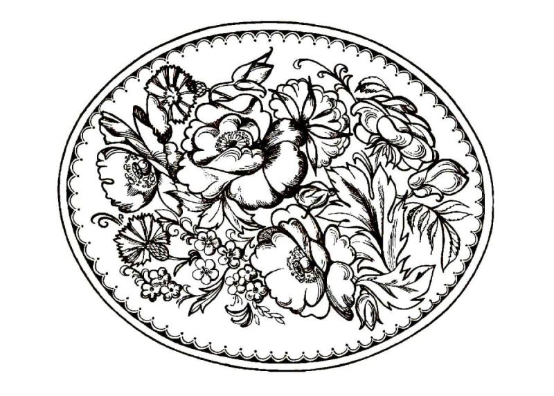 Жостовский поднос контур