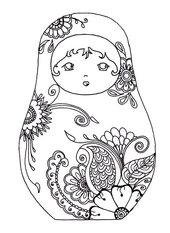 Трафарет Матрёшки для росписи