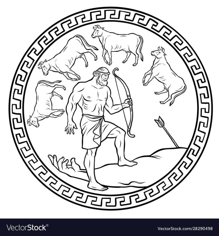 Персей и медуза Горгона раскраска