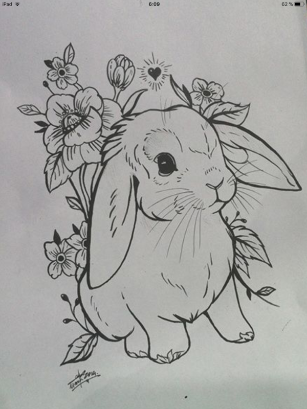 Раскраска Зайка с сердечком