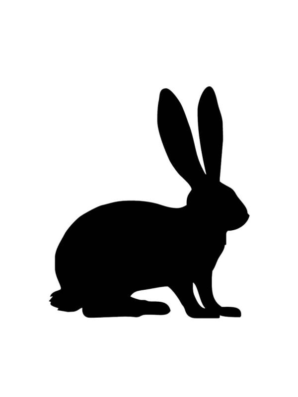 Силуэт кролика для трафарета