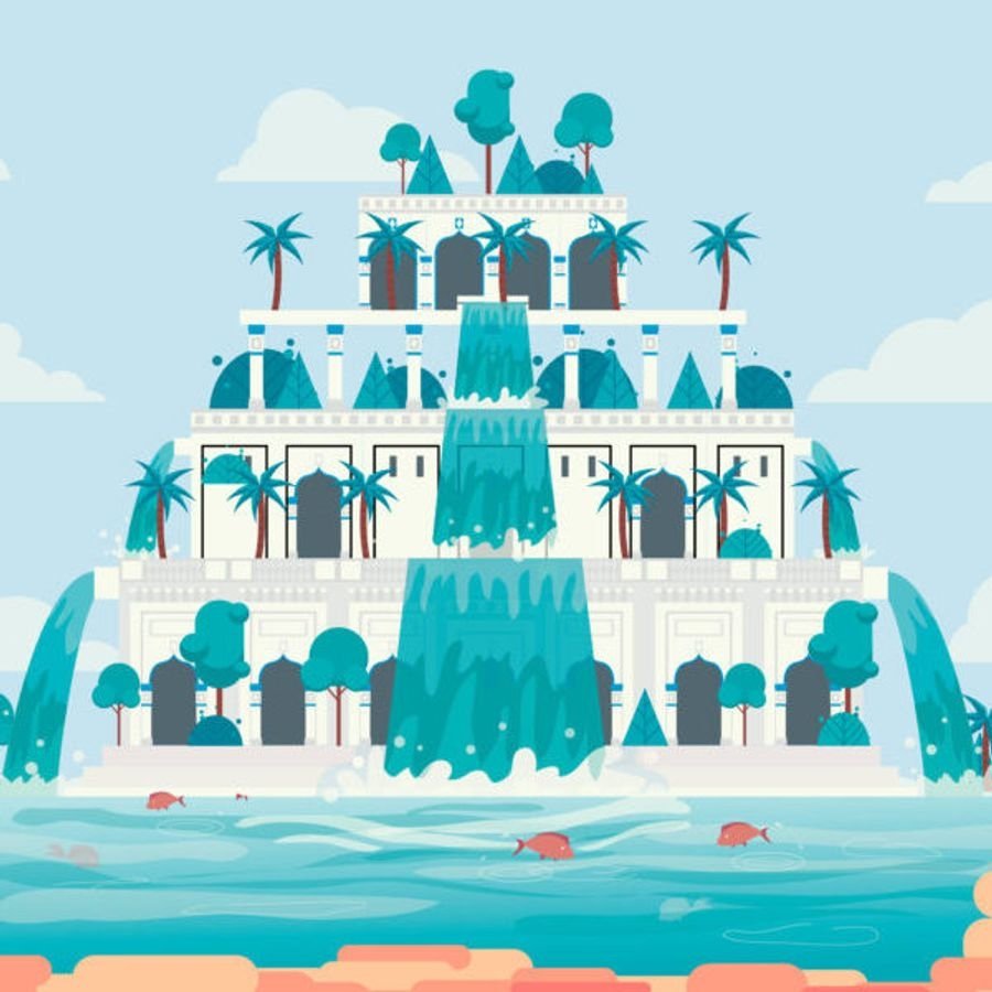 Висячие сады Семирамиды вектор