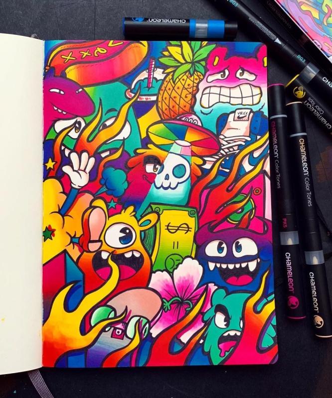 Дудл стиль в иллюстрации