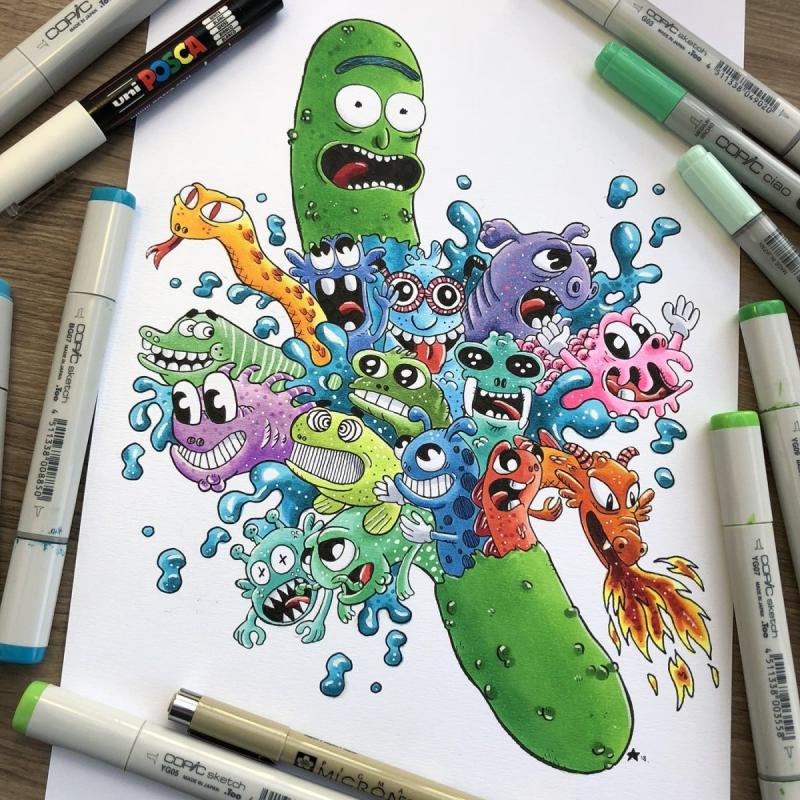 Рисование Стикеры фломастерами