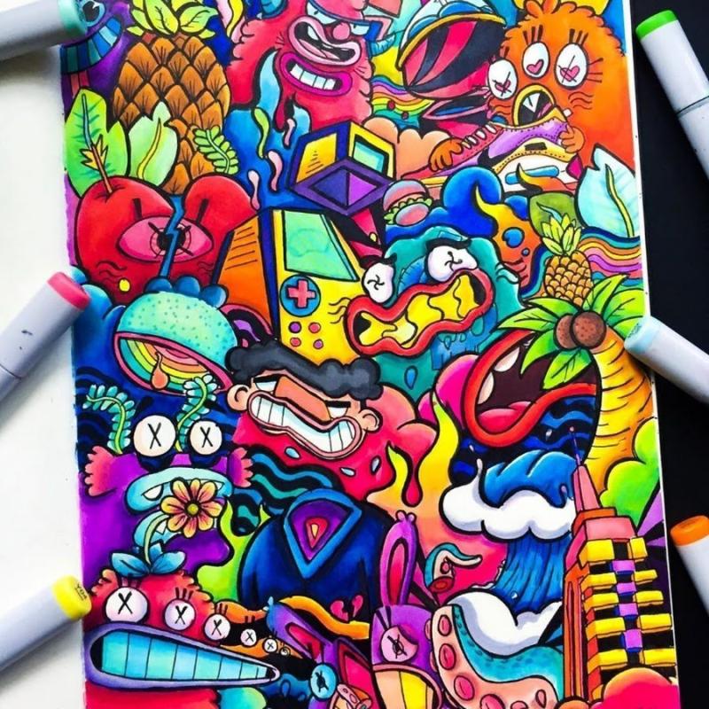 Дудл стиль в иллюстрации