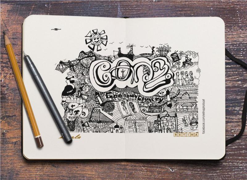 Логотипы в стиле дудл