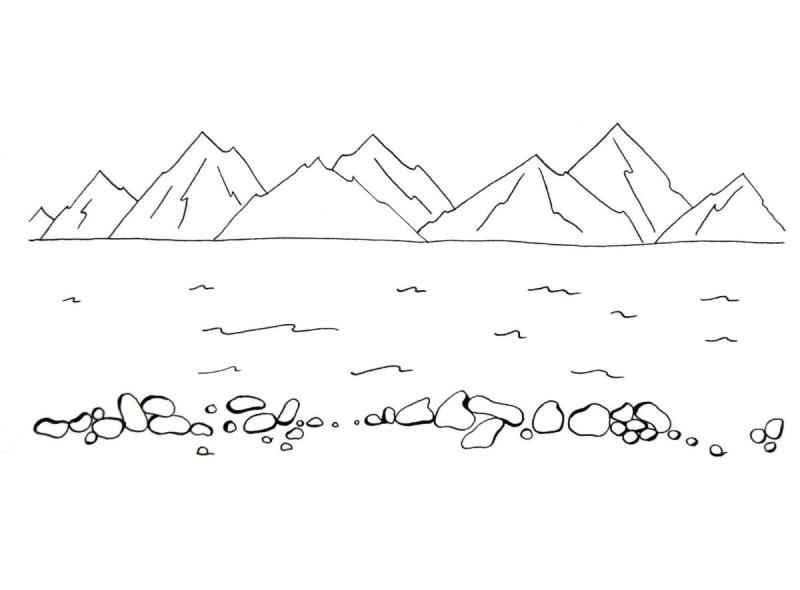 Контуры пейзажей для рисования
