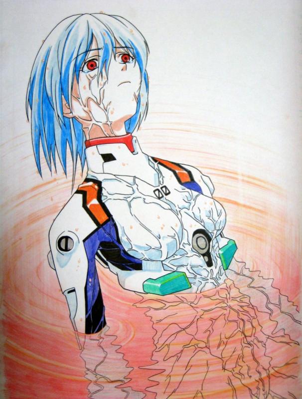 Наброски Евангелион Рей Аянами