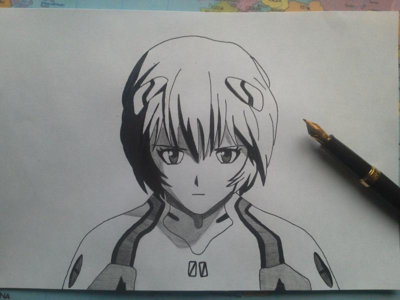 Аянами Рей Евангелион рисунок