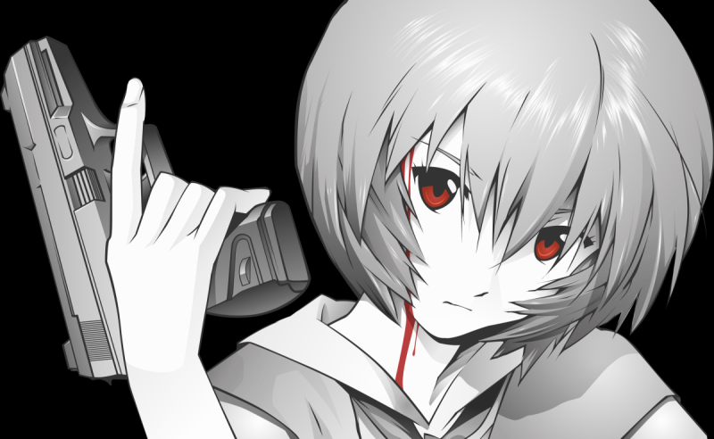 Рей с пистолетом Евангелион