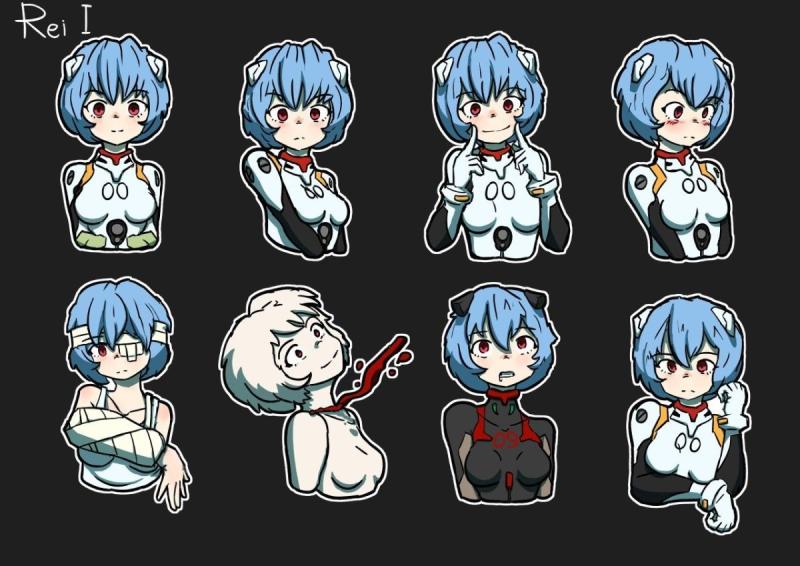 Евангелион Стикеры Рей