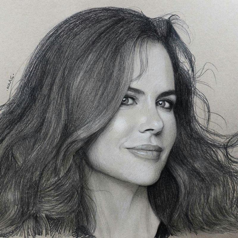 Наброски карандашом Дженнифер Лоуренс