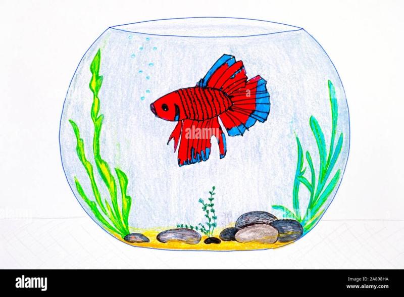 Рыбка в аквариуме вектор