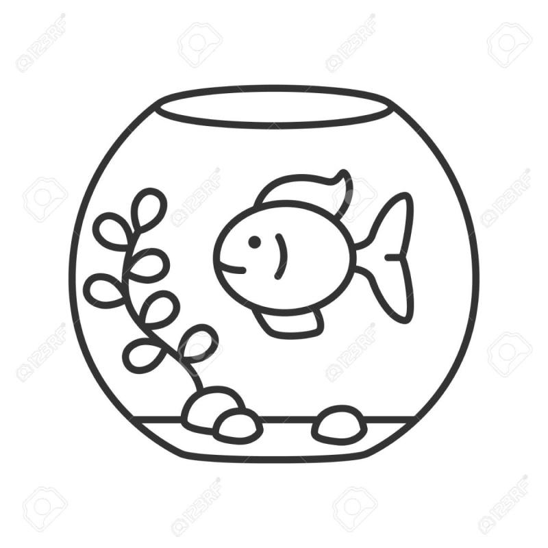 Рисование рыбки в аквариуме