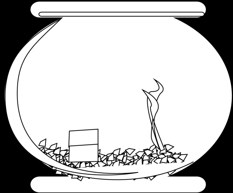 Разукрашка аквариум с рыбками