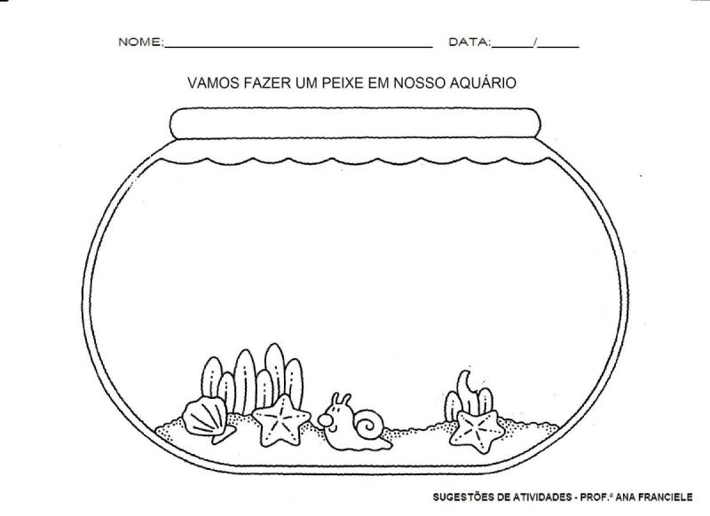 Раскраска аквариум с рыбками