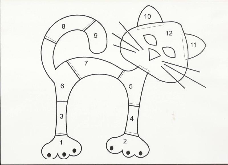 Аппликация кошки из ткани шаблоны