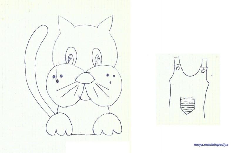 Аппликация кошка для малышей