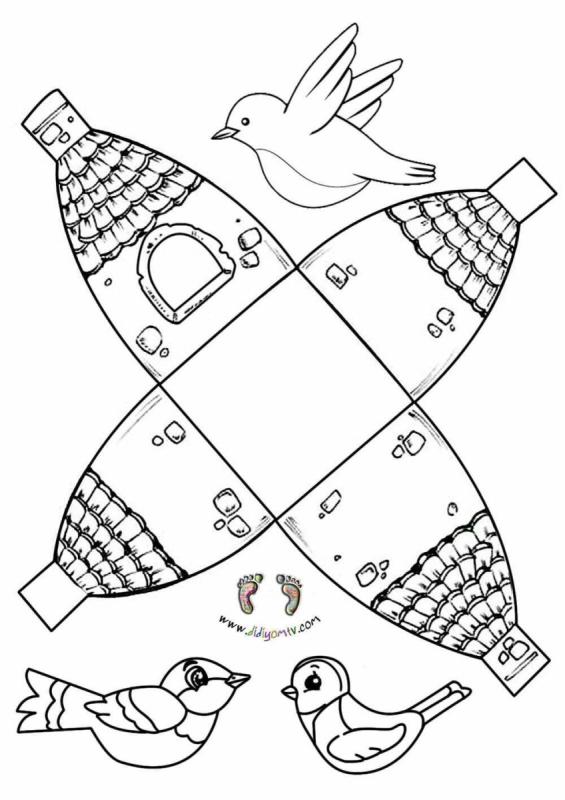 Птица из бумаги шаблон