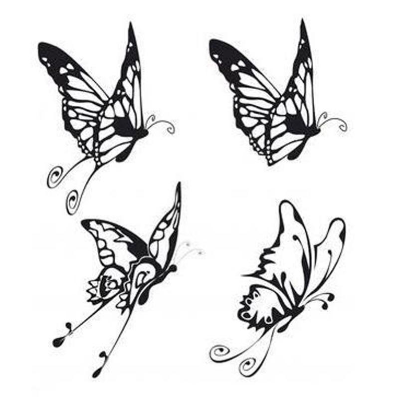 Эскизы бабочек летящих тату