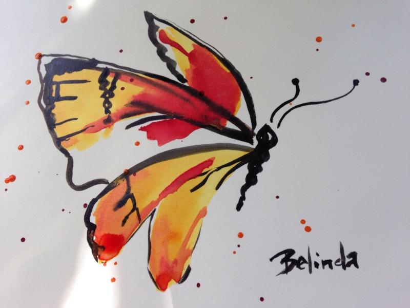 Бабочка маркерами