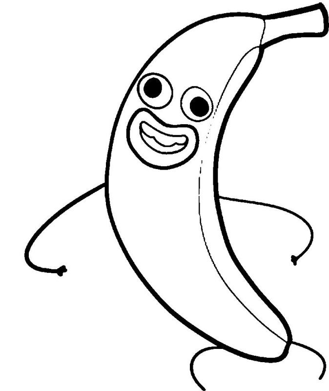 Раскраска веселый банан