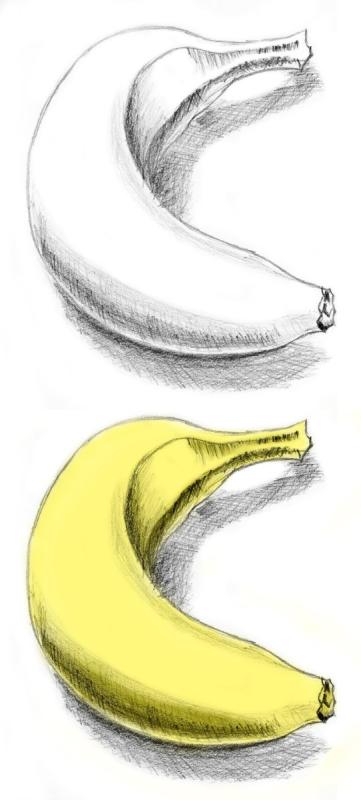 Банан рисунок для срисовки