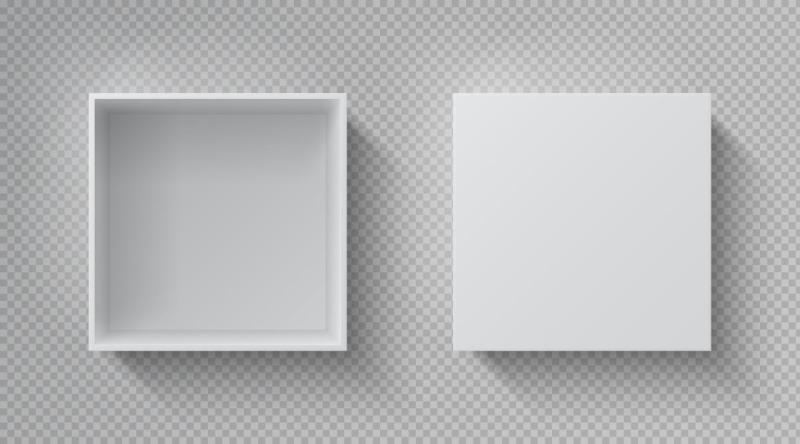 Белая коробка сверху