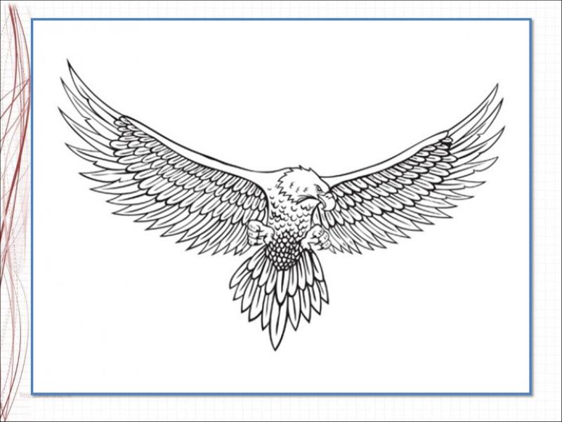 Трафарет орла для резьбы по дереву