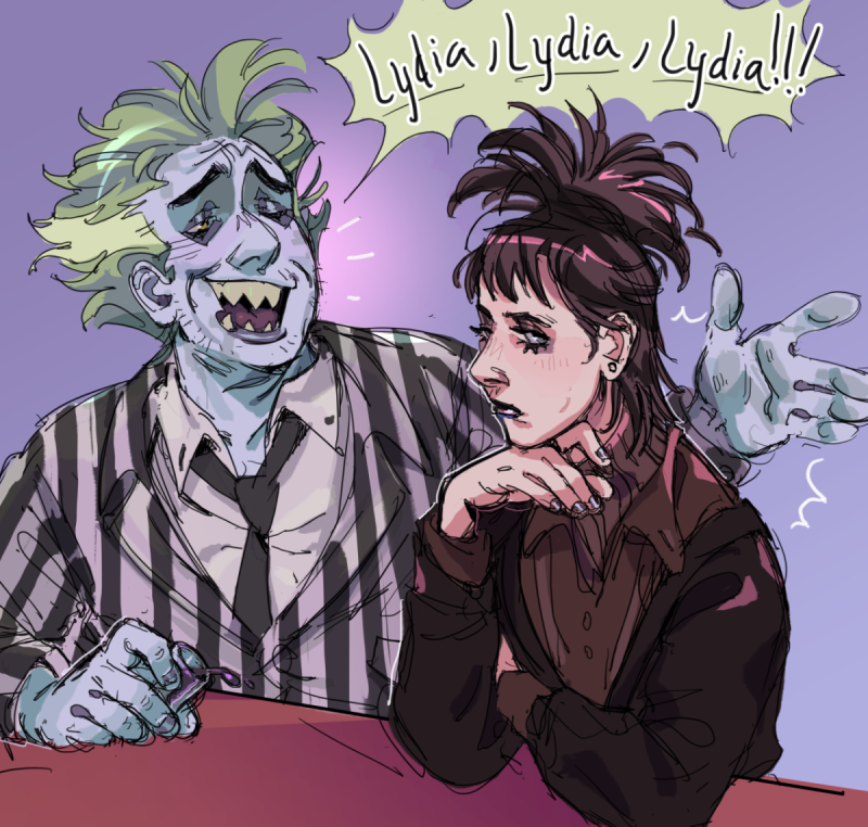 Битлджус и Лидия арты