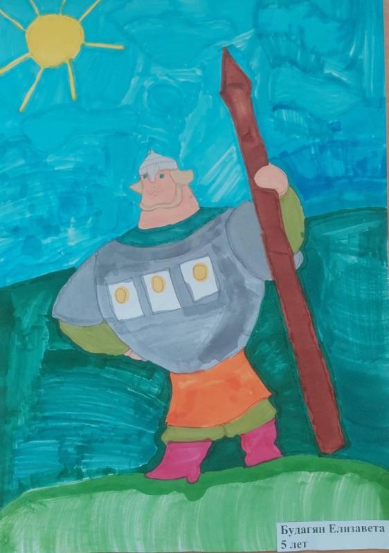 Рисунок богатыря легко