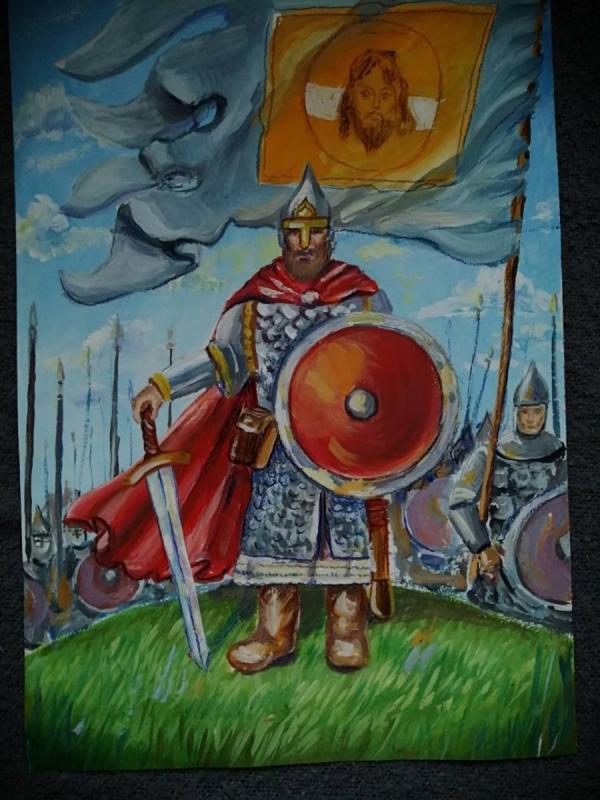 Раскраска русский воин Александр Невский