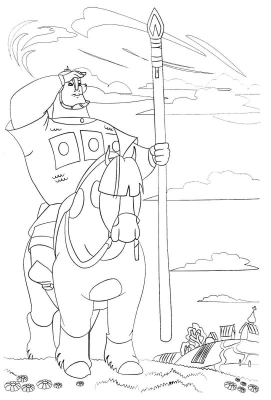 Картина три богатыря раскраска Васнецов