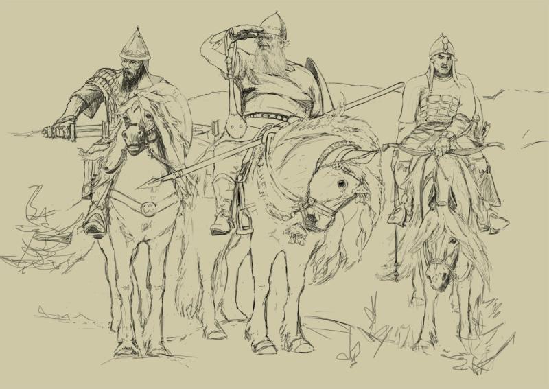 Богатырь раскраска для детей