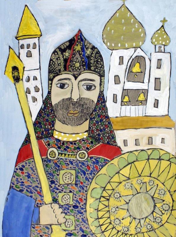 Раскраска богатырь Добрыня Никитич