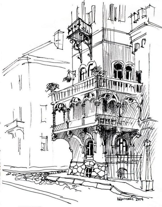 Графические Наброски зданий